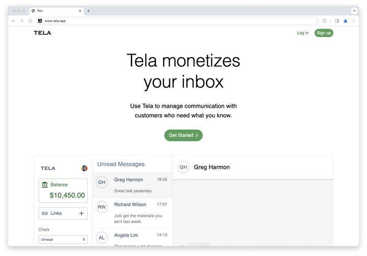 Tela Redesign: Monetize Your Inbox
